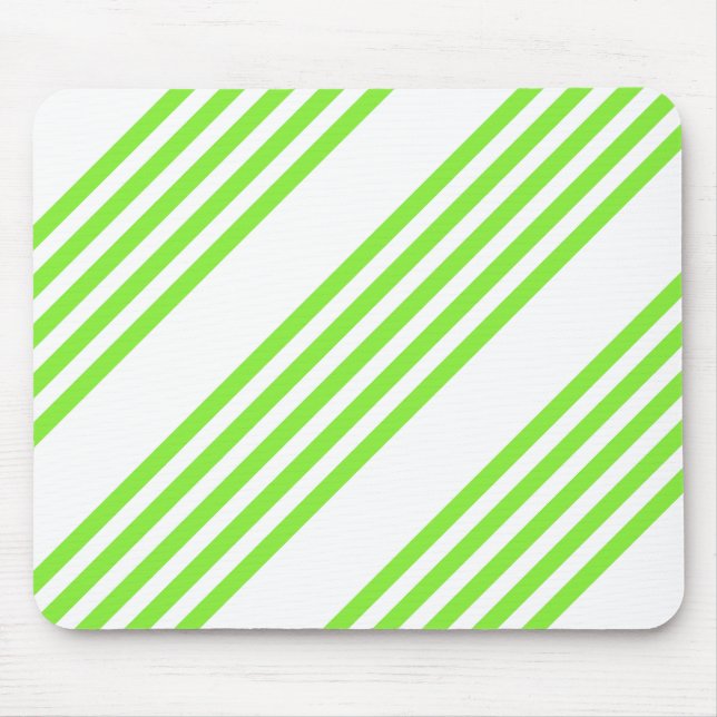 Zitronengrün und weiß, fünf Streifen Muster Mousepad (Vorne)