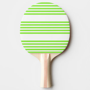 Zitronengrün und weiß, fünf Streifen Muster Tischtennis Schläger