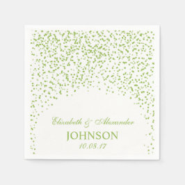 Zitronengrün und Weiß-Hochzeitstil-Konfetti-Muster Serviette