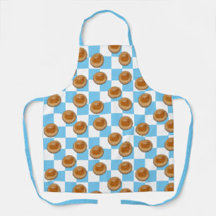 Zitronenkurdkolatschen auf kariertem apron schürze