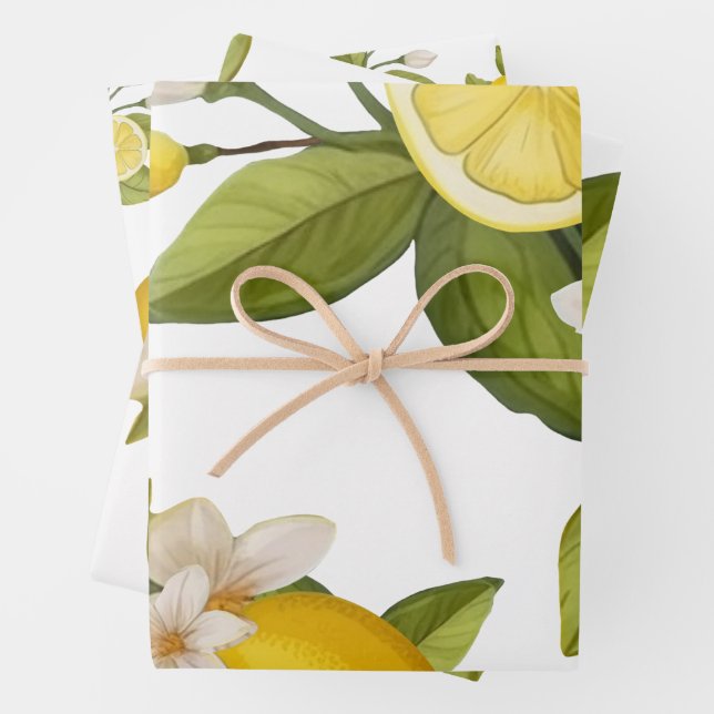 Zitronenlemon Geschenkpapier Set (Beispiel)