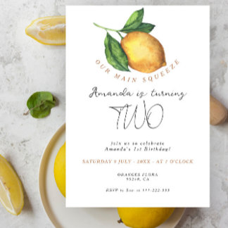 Zitronenlemon Lemonade 2. Geburtstag Einladung