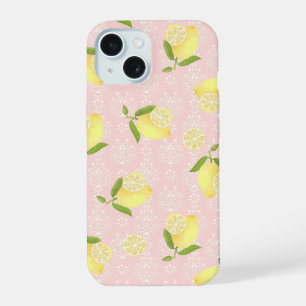 Zitronenmotiv Rosa iPhone 15 Hülle