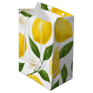 Zitronenmuster-Design Frischer Sommerdruck mit Z Mittlere Geschenktüte