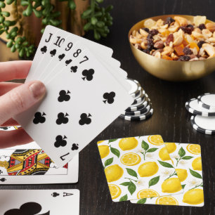 Zitronenmuster-Design Frischer Sommerdruck mit Z Spielkarten