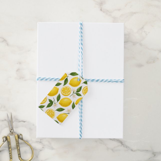 Zitronenmuster-Design  Geschenkanhänger (Mit Garn)