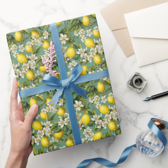 Zitronenmuster Geschenkpapier (Schenken)