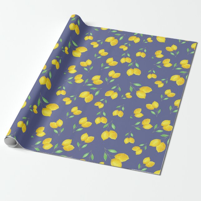Zitronenmuster  geschenkpapier (Ungerollt)
