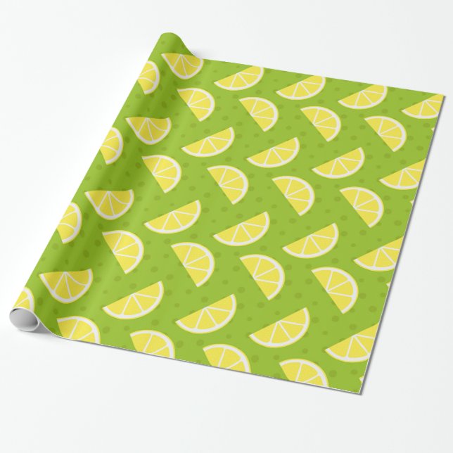 Zitronenmuster Geschenkpapier (Ungerollt)