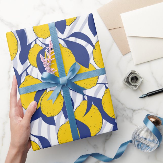 Zitronenmuster Geschenkpapier (Schenken)