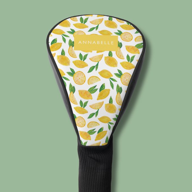 Zitronenmuster Golf Headcover (Lemon pattern personalized golf head cover)