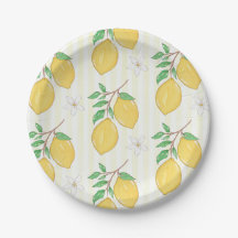 Zitronenmuster Sommer-Picknick-Party-Papierteller