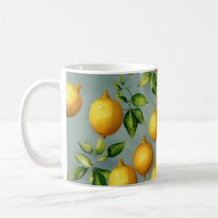Zitronenmuster Tapetenkunst im Vintage-Stil Kaffeetasse
