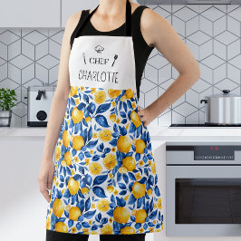 Zitronenmuster Tropische Frucht Personalisierter N Schürze