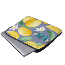 Zitronenmuster Wasserfarbe Laptopschutzhülle