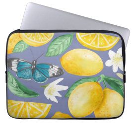 Zitronenmuster Wasserfarbe Laptopschutzhülle