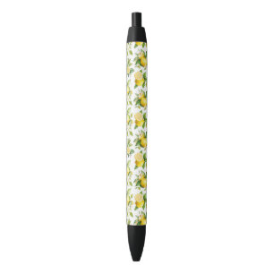 Zitronenmuster, Zitronen-Blume, Blätter, Zitrusfrü Kugelschreiber