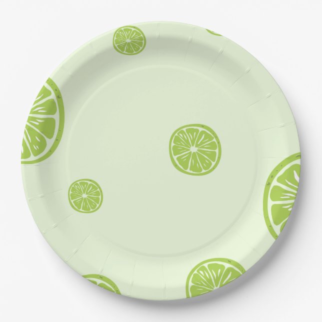 Zitronenpapier aus grüner Zitrone Pappteller (Vorderseite)