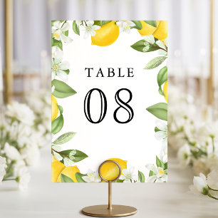 Zitronenplantage Hochzeit Tischnummer