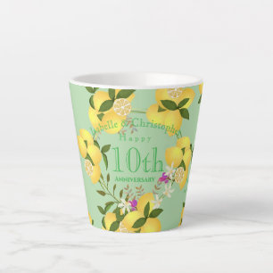 Zitronenquetsche Hochzeit Jubiläum Grün Milchtasse