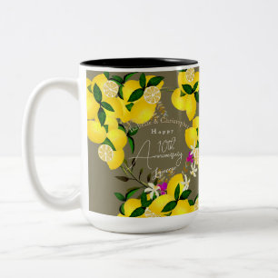 Zitronenquetsche Zweifarbige Tasse