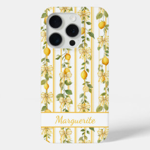 Zitronenreben mit monogrammierten Koketten-Schleif Case-Mate iPhone Hülle