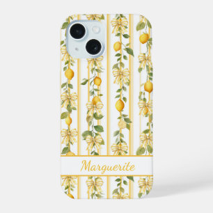 Zitronenreben mit monogrammierten Koketten-Schleif iPhone 15 Hülle
