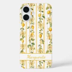 Zitronenreben mit monogrammierten Koketten-Schleif iPhone 16 Hülle