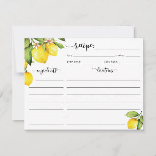 Zitronenrezeptkarte RSVP Karte