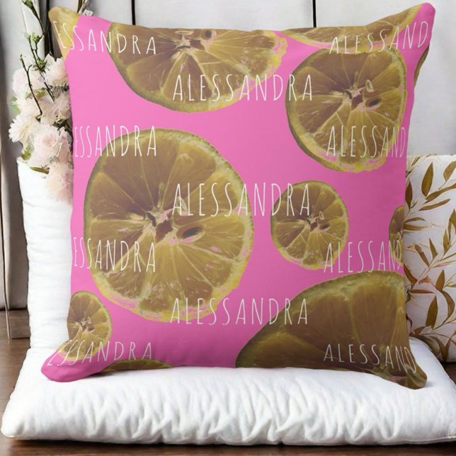 Zitronenscheiben aus Monogramm, hellrosa gelb, gür Kissen (Von Creator hochgeladen)