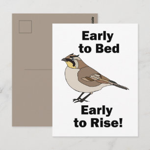 Zitronenstelze Früh Ins Bett Früh Aufstehen Vogel  Postkarte