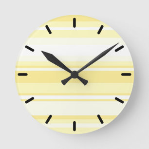 Zitronenstreifen Runde Wanduhr
