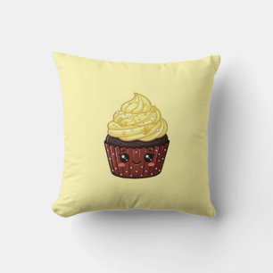 Zitronenwirbel-Frosting-Cupcake-Kawaii-Kissen Kissen