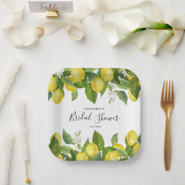 Zitronenzitrus Brautparty Papierplatte Pappteller