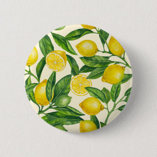 Zitronenzweige in grün und gelb button