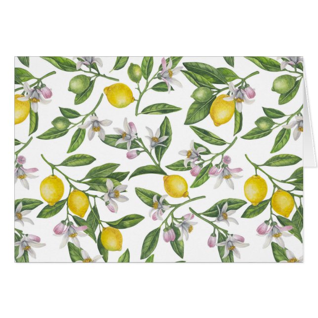 Zitronenzweige mit Blüten und weißen Früchten (Vorderseite (Horizontal))