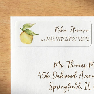 Zitrus-Absenderetikett für den Abschluss