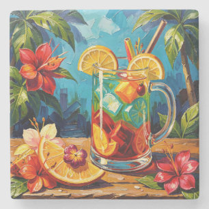 Zitrus-Beeren-Sangria-Tropengetränk Steinuntersetzer