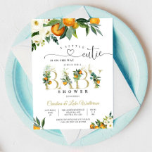 Zitrus Blumen Baby Shower Einladung