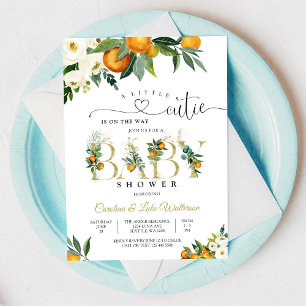 Zitrus Blumen Baby Shower Einladung