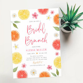 Zitrus-Blumen-Hochzeitsdusche-Brunch Einladung