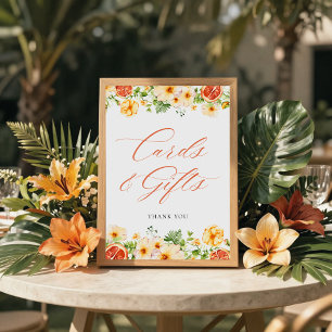 Zitrus-Blüten-Brautparty-Karten und Geschenke Schi Poster