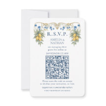 Zitrus-Botanik-Hochzeits-QR-Code-RSVP-Karte
