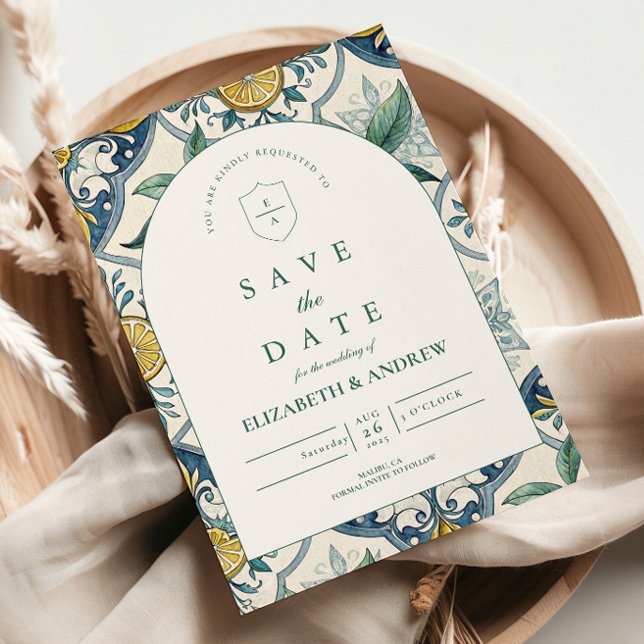 Zitrus Botanischer Sommerhochzeit Save The Date (Von Creator hochgeladen)