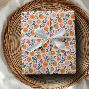 Zitrus Botanisches Florales Geschenkpapier