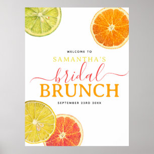 Zitrus Braut-Brunch Zitrone Orange Brautparty Poster