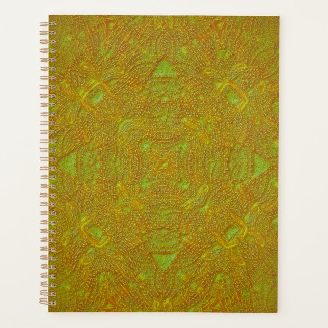 Zitrus-Damask-Mandala-Ordner Planer (Vorderseite)