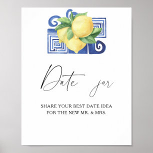Zitrus - Date Night Ideen. Date Jar Braut-Spiel  Poster