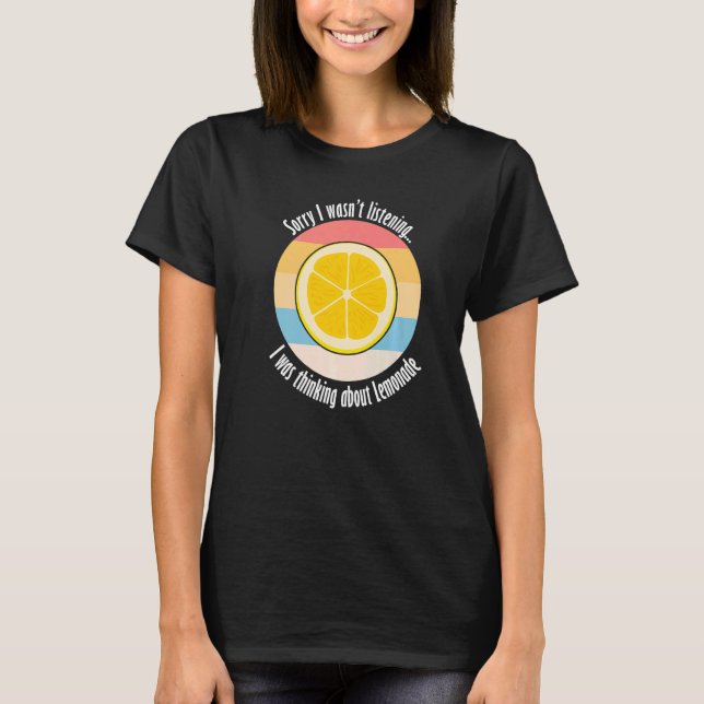 Zitrus Fruit Lemon Ironischer Zitat über Lem denke T-Shirt (Vorderseite)