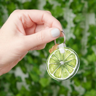 Zitrus grüne Limette Frucht Schlüsselanhänger